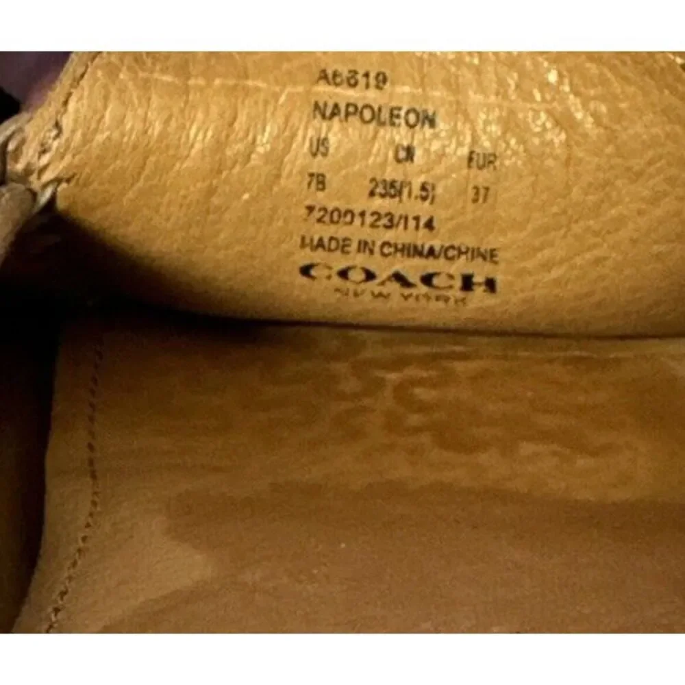 Coach Napoleon‎ Metallic Gold Jillian Leather Driving Loafers, Size 7B M